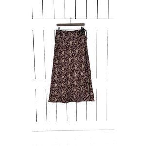 Sacred Threads brown tapestry paisley woven long maxi boho aline skirt NWT small